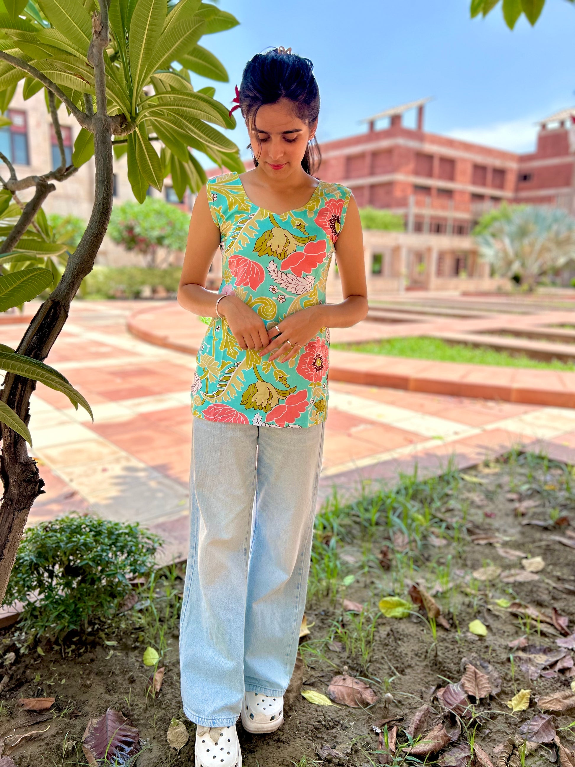 Oceanic Floral Tunic kurti