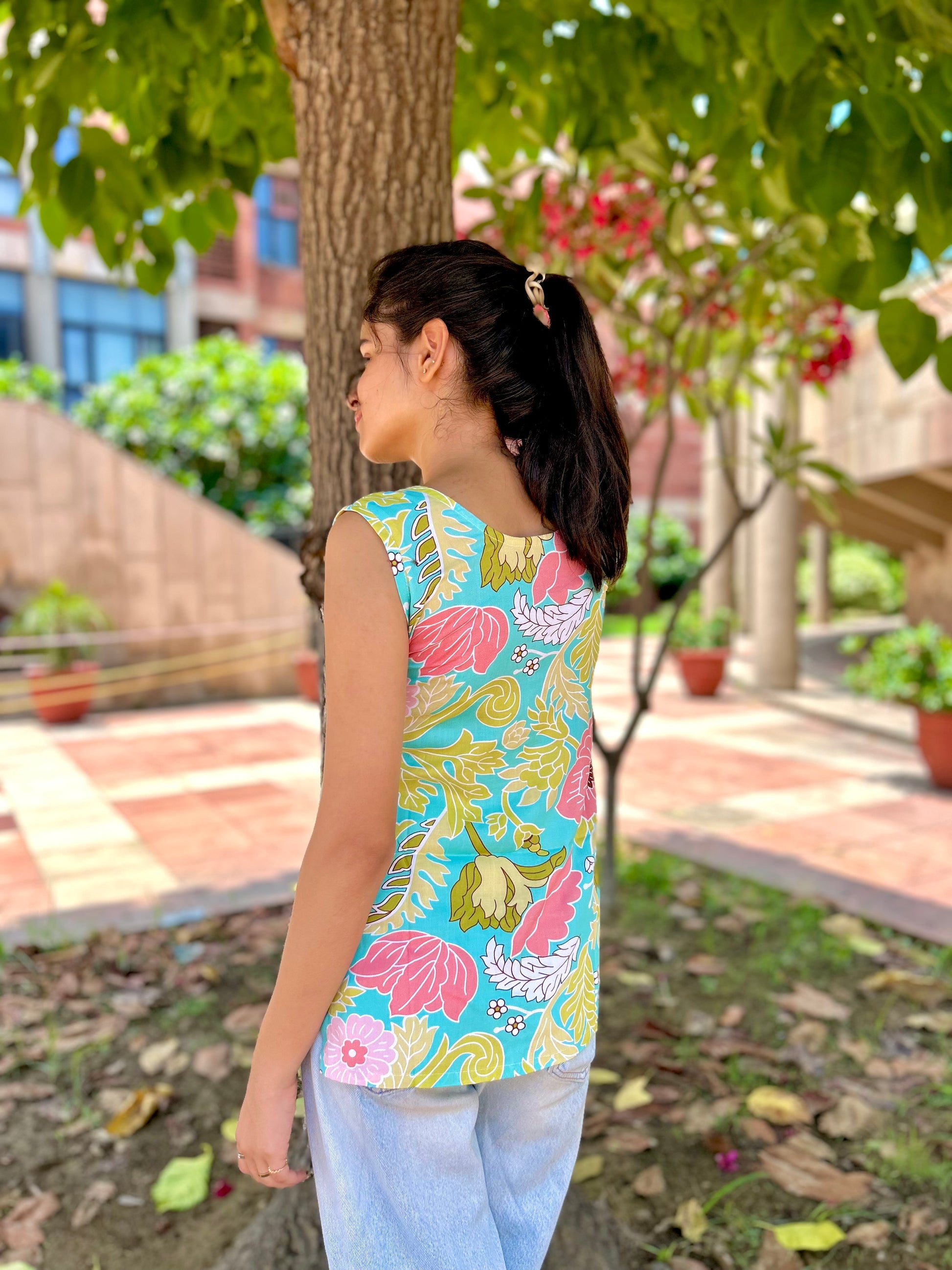 Oceanic Floral Tunic kurti